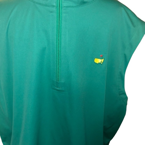 Men Masters tech quarter zip green golf vest size XL - Picture 2 of 7